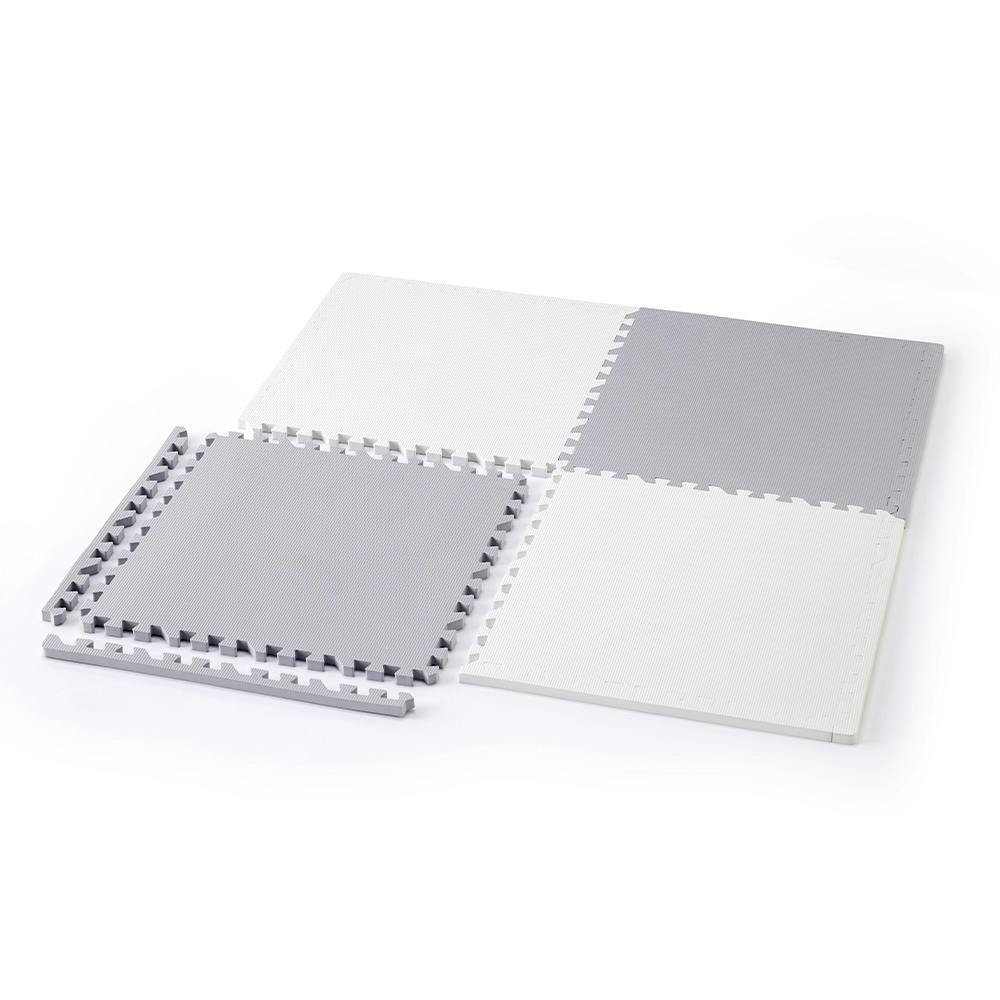 防音極厚 大判ジョイントフロアマット ホワイトグレー 58 | ラグ