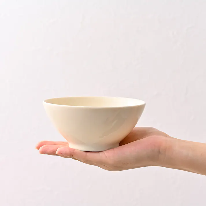 軽スタ 軽量磁器食器 どんぶり 15cm クリーム
