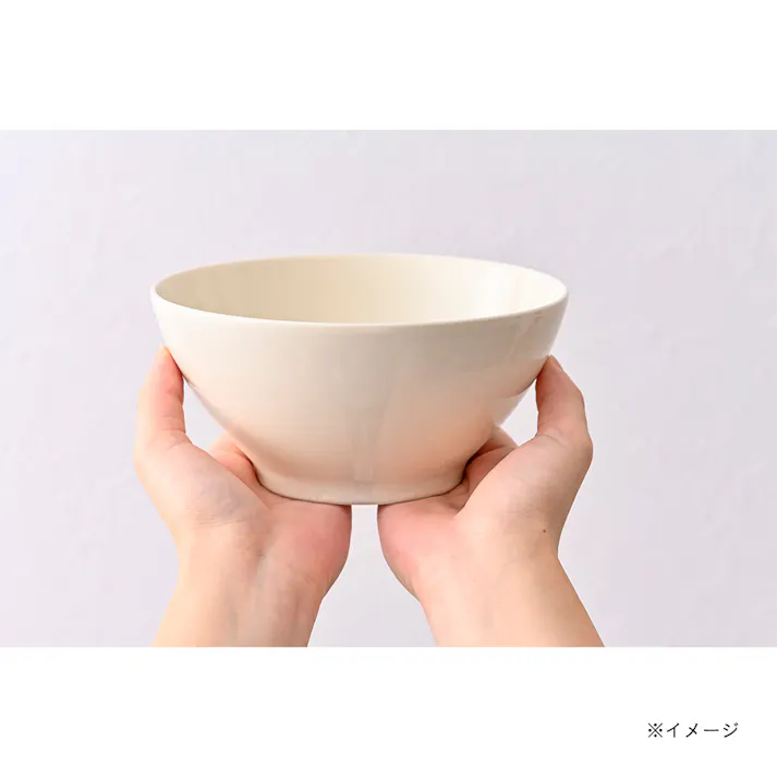 軽スタ 軽量磁器食器 どんぶり 18cm クリーム