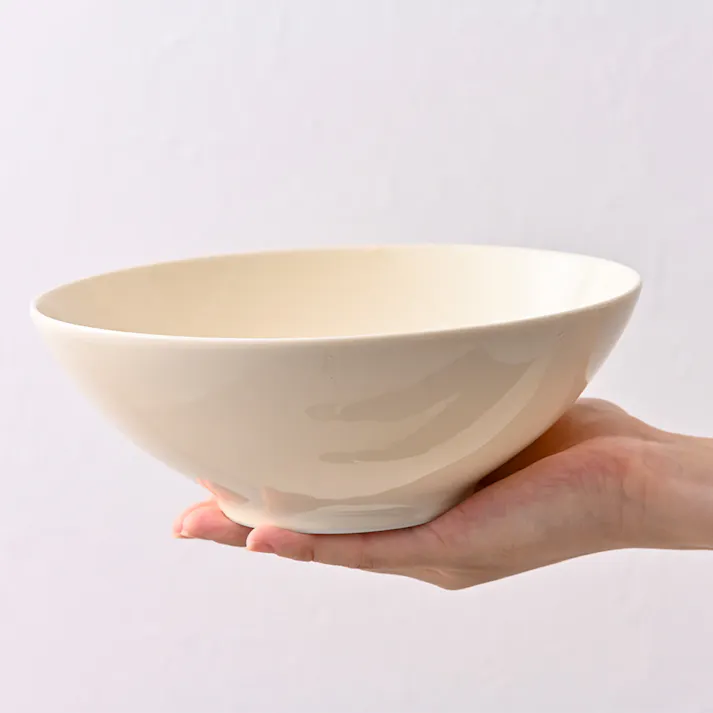 軽スタ 軽量磁器食器 ラーメンどんぶりクリーム