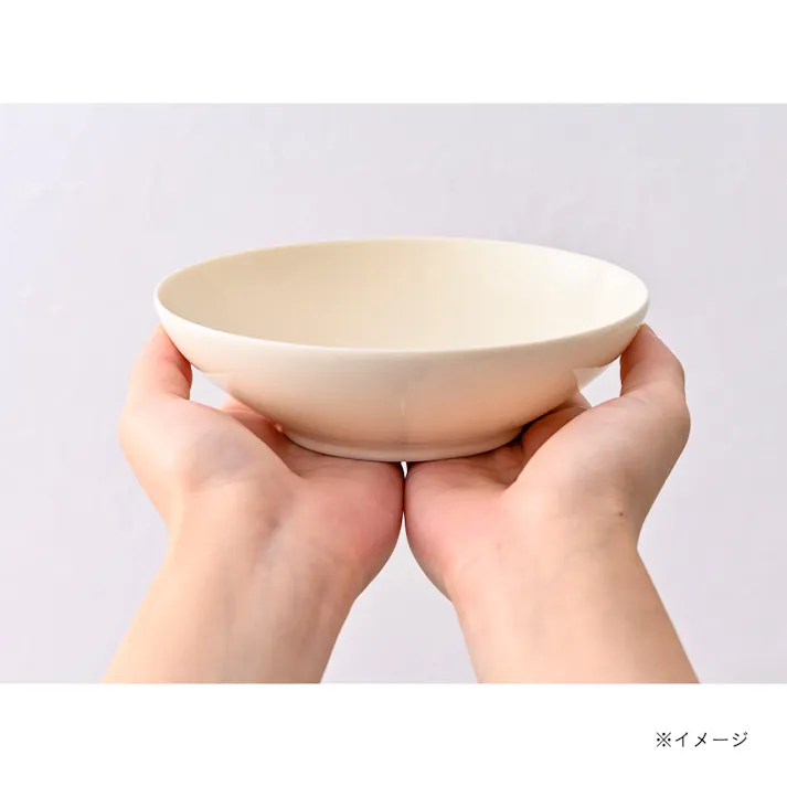 軽スタ 軽量磁器食器 深皿 15cm クリーム