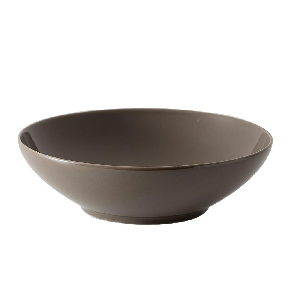 軽スタ 軽量磁器食器 深皿 ブラウン 18cm