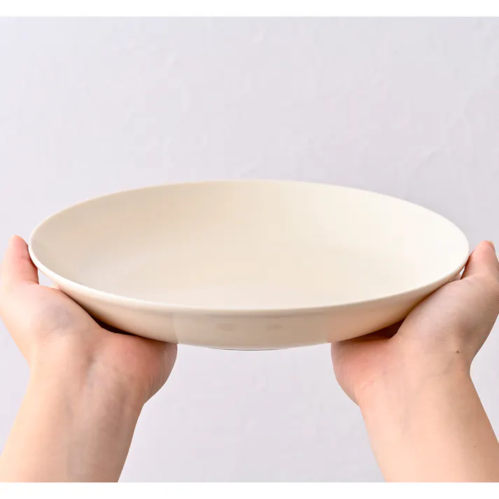 軽スタ 軽量磁器食器 プレート22cm クリーム