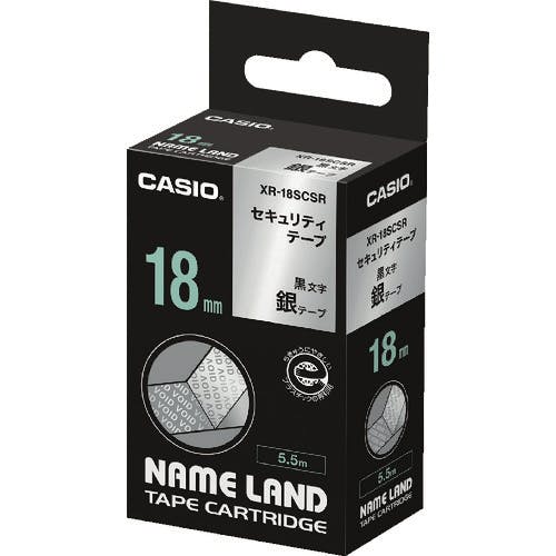 カシオ計算機 ネームランド専用カートリッジ 18mm 銀テープ/黒文字 XR-18SCSR ラベルプリンタ用テープカートリッジ カシオ計算機 ネームランド専用カートリッジ 18mm 銀テープ/黒文字 XR-18SCSR ラベルプリンタ用テープカートリッジ