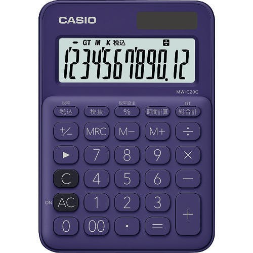 限定販売】 カシオ カラフル電卓 パープル 12桁 toinkasaconsignados