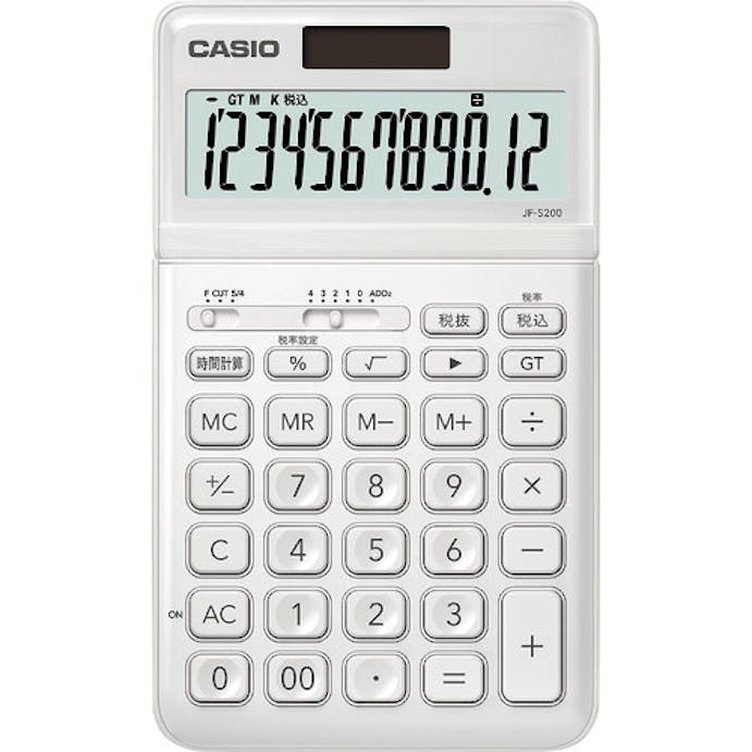 【CAINZ-DASH】カシオ計算機 スタイリッシュ電卓（ジャストタイプ１２桁） JF-S200-WE-N【別送品】