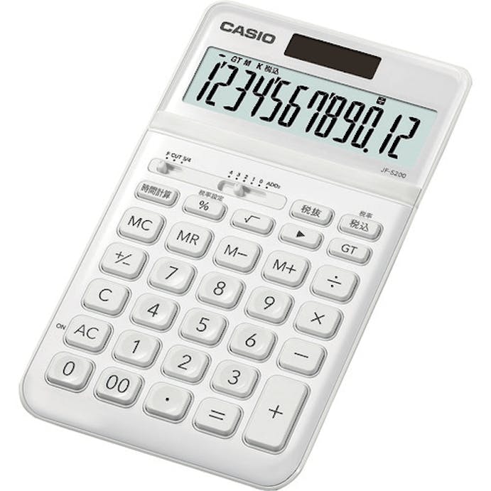【CAINZ-DASH】カシオ計算機 スタイリッシュ電卓（ジャストタイプ１２桁） JF-S200-WE-N【別送品】