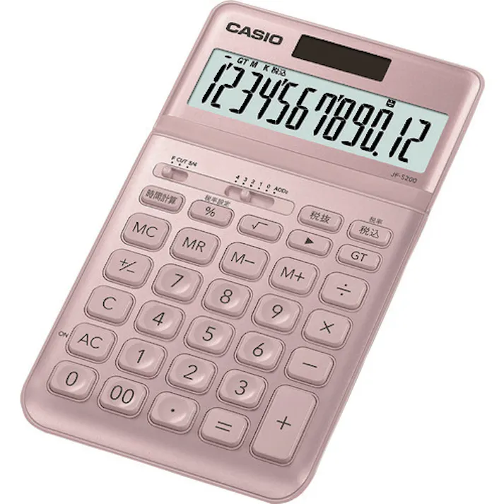 【CAINZ-DASH】カシオ計算機 スタイリッシュ電卓(ジャストタイプ12桁) JF-S200-PK-N【別送品】