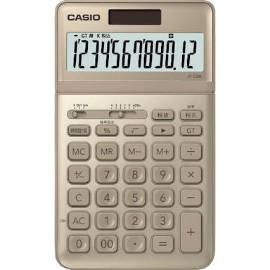 【CAINZ-DASH】カシオ計算機 スタイリッシュ電卓（ジャストタイプ１２桁） JF-S200-GD-N【別送品】