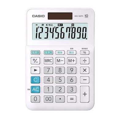 カシオ W税率電卓 MW-100TC-WE-N