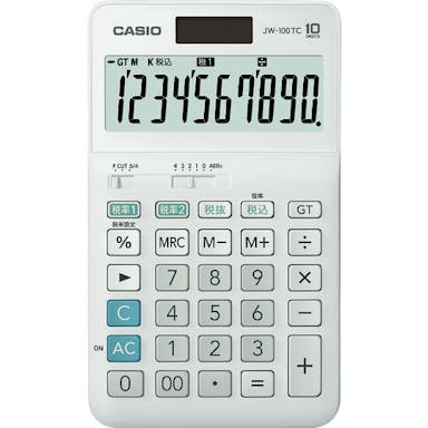 【CAINZ-DASH】カシオ計算機 Ｗ税率電卓（ジャストタイプ） JW-100TC-N【別送品】