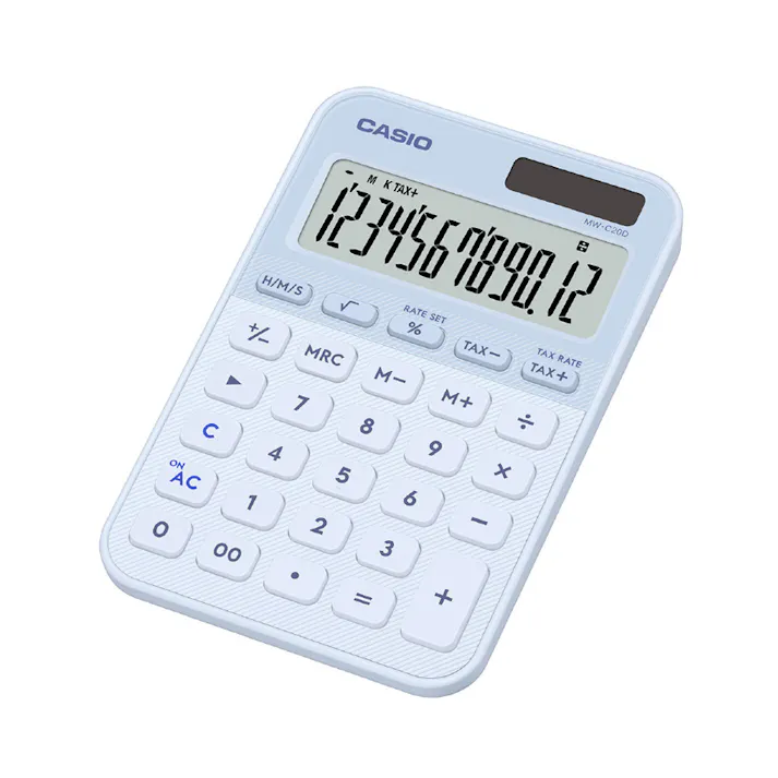 カラフル電卓 ミニジャストタイプ ライトブルー MW-C20D-LB-N