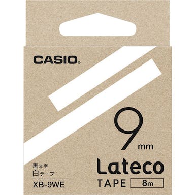 【CAINZ-DASH】カシオ計算機 ラテコ（Ｌａｔｅｃｏ）専用詰め替えテープ　９ｍｍ　白テープに黒文字 XB9WE【別送品】