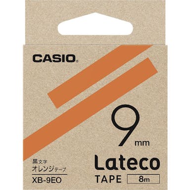 【CAINZ-DASH】カシオ計算機 ラテコ（Ｌａｔｅｃｏ）専用詰め替えテープ　９ｍｍ　オレンジテープに黒文字 XB9EO【別送品】
