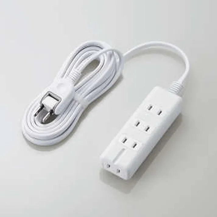 エレコム スタンダード雷/磁石タップ 4口 3m T-KM01-2430WH