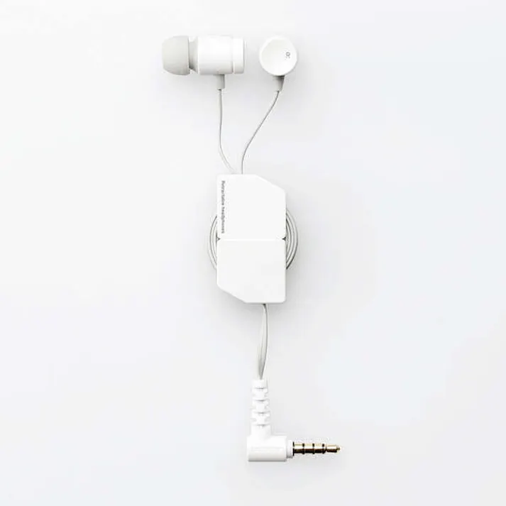 エレコム マイク付き巻取りイヤホン(3.5φ) EHP-FR10CMWH