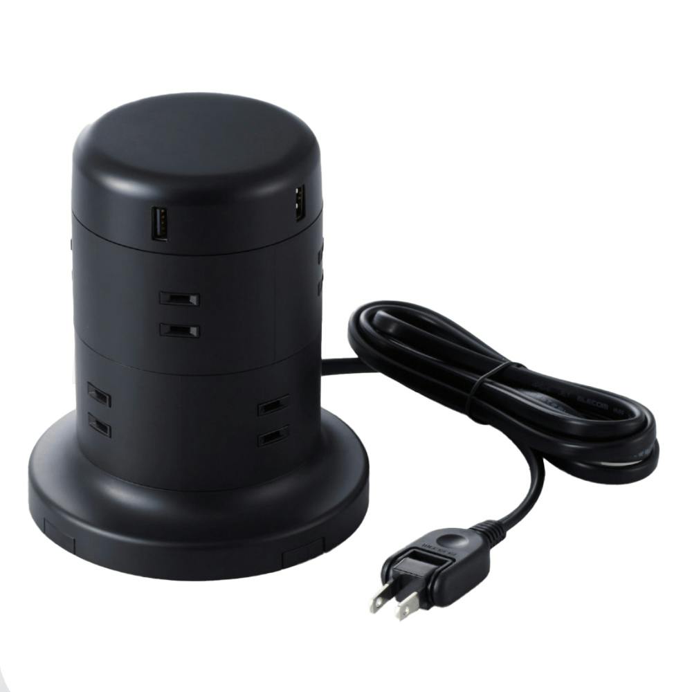 エレコム タワー型タップTT-U01-0820BK 電源ケーブル・延長コード エレコム タワー型タップTT-U01-0820BK 電源ケーブル・延長コード