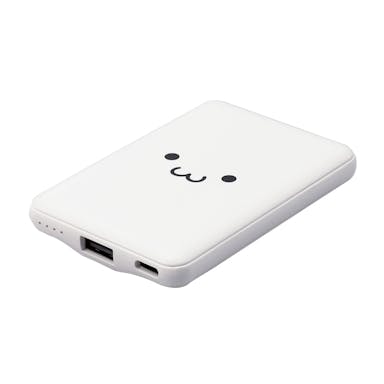 エレコム 薄型コンパクトモバイルバッテリー ホワイトフェイス 5000mAh/2.4A/Cx1＋Ax1 DE-C37-5000WF