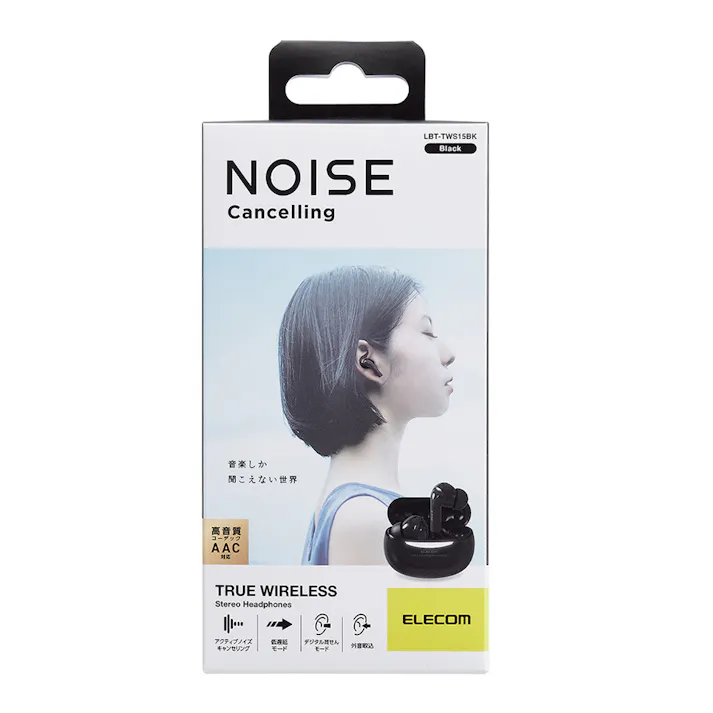 エレコム 完全ワイヤレスBluetoothヘッドホン ブラック LBT-TWS15BK