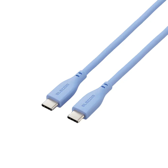 エレコム なめらかUSB Type-Cケーブル(非認証品、C-C) ゼニスブルー MPA-CCSS10BU