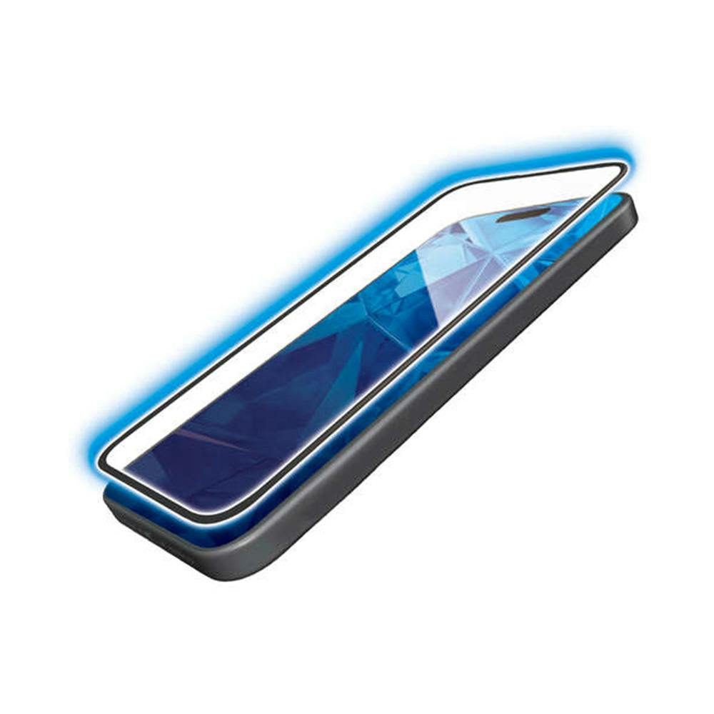 エレコム iPhone 15 ガラスフィルム ゴリラ 0.21mm 高透明 ブルー