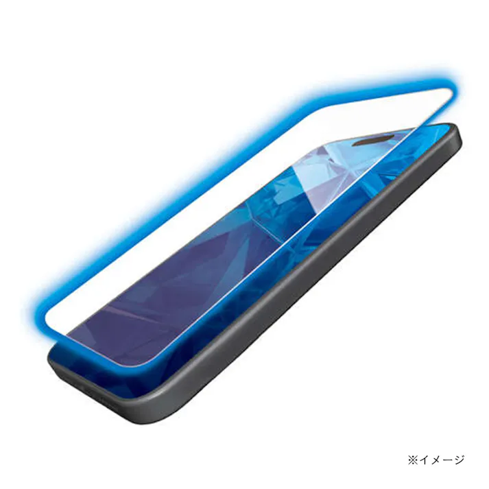 エレコム iPhone 15 ガラスフィルム ゴリラ 0.21mm 高透明 ブルーライトカット PM-A23AFLGOBL