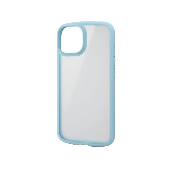 エレコム iPhone 15 TOUGH SLIM LITE フレームカラー シルキークリア ブルー PM-A23ATSLFCSBU