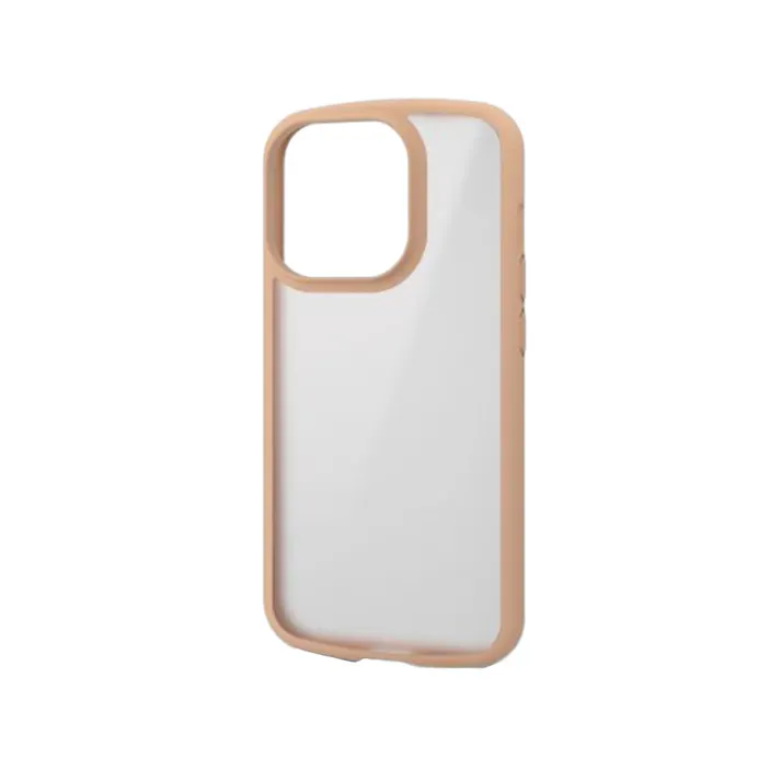 エレコム iPhone 15 Pro TOUGH SLIM LITE フレームカラー シルキークリア カフェオレ PM-A23CTSLFCSBE