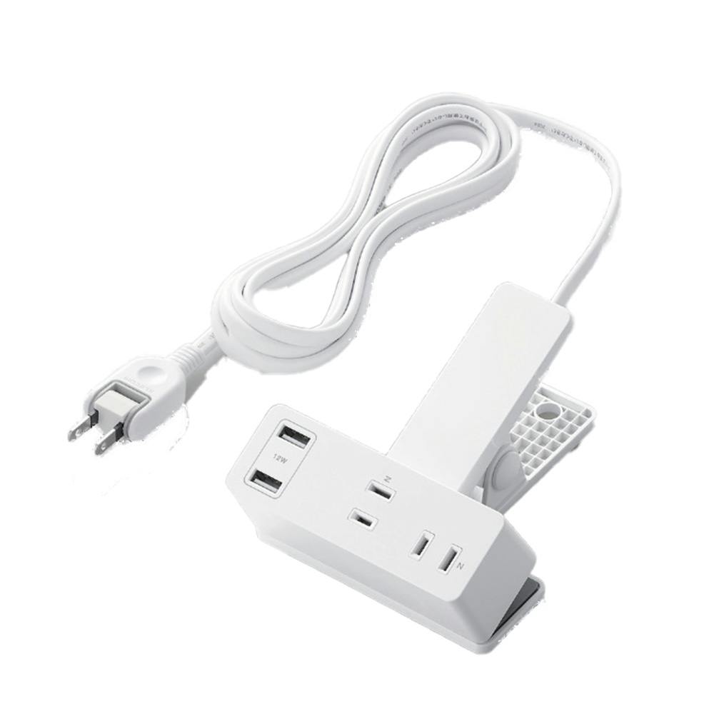 エレコム USB-Aポート付きクリップタップ T-U05-3225WH 電源ケーブル・延長コード エレコム USB-Aポート付きクリップタップ T-U05-3225WH 電源ケーブル・延長コード
