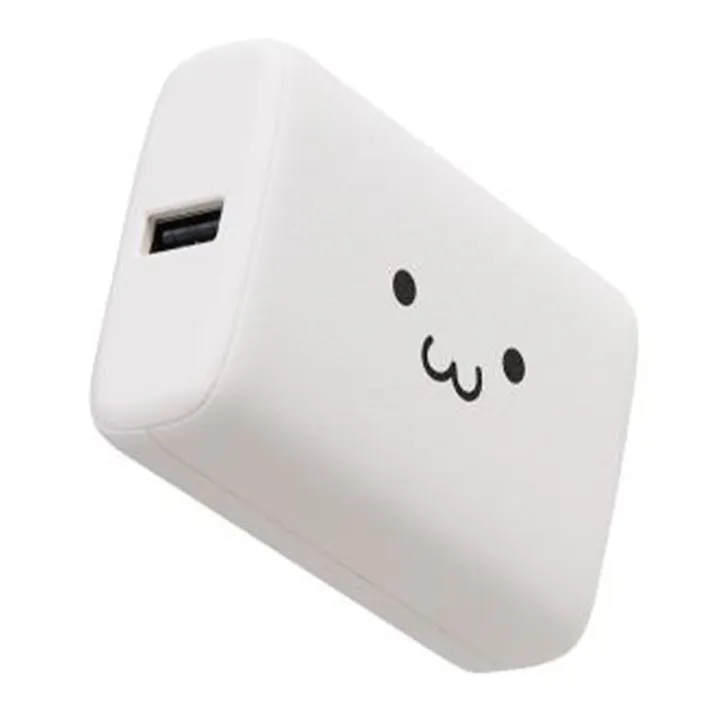 コンパクトモバイルバッテリー (10000mAh/30W) しろちゃん ホワイト×ブラック DE-C69L-10000WF