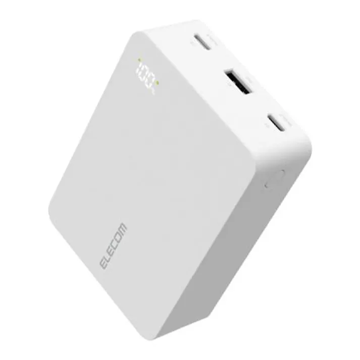 モバイルバッテリー (PC充電対応/20400mAh/67W) ホワイト DE-C72L-20000WH