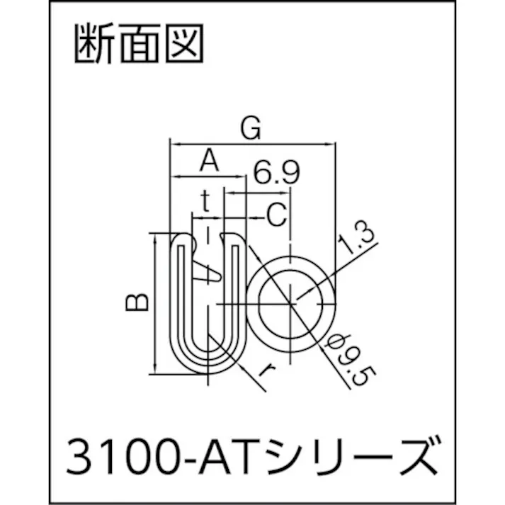 【CAINZ-DASH】岩田製作所 クッション トリムシール 3100-Aシリーズ (1M) 6.4mm用 3100-B-3X64AT-L1【別送品】