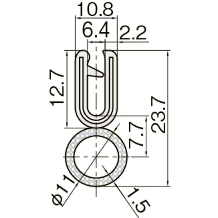 【CAINZ-DASH】岩田製作所 クッション トリムシール 4100-Cシリーズ (1M) 6.4mm用 4100-B-3X64CT-L1【別送品】