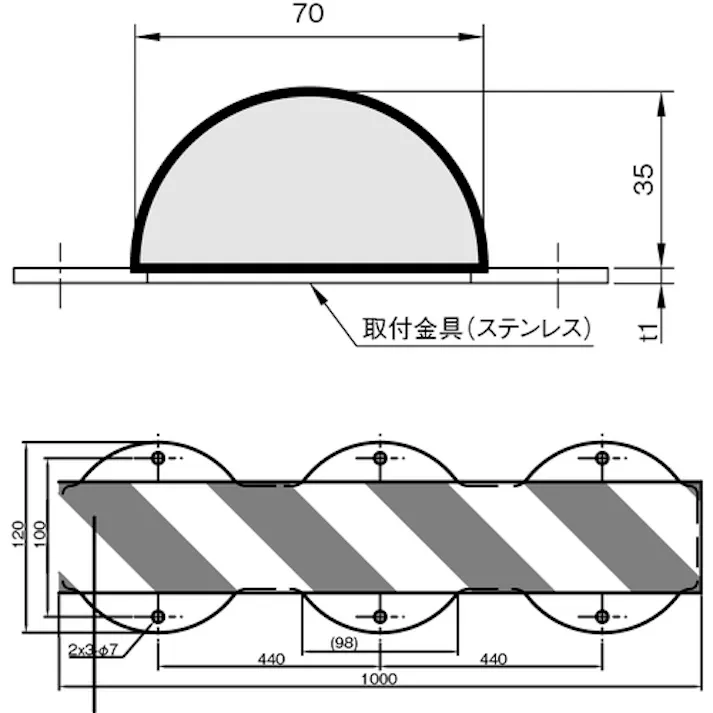 【CAINZ-DASH】岩田製作所 バンパープロ BP28 (1m) BP28-L1【別送品】