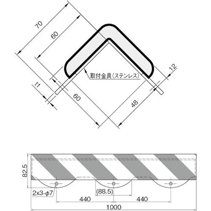 【CAINZ-DASH】岩田製作所 バンパープロ BP30 (1m) BP30-L1【別送品】