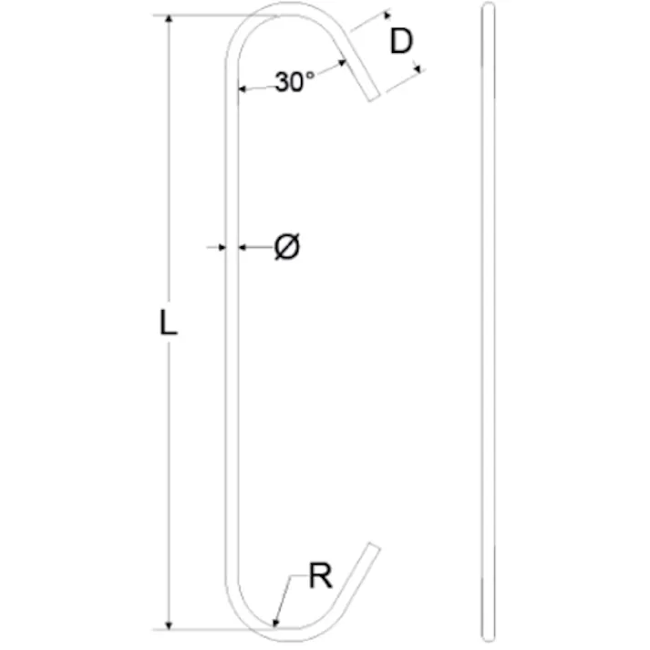 【CAINZ-DASH】岩田製作所 スタンダードフック R (100本入) 100X1.5PRX2-P【別送品】