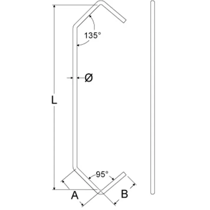 【CAINZ-DASH】岩田製作所 スタンダードフック 角2 (100本入) 100X3.0PDVX2-P【別送品】