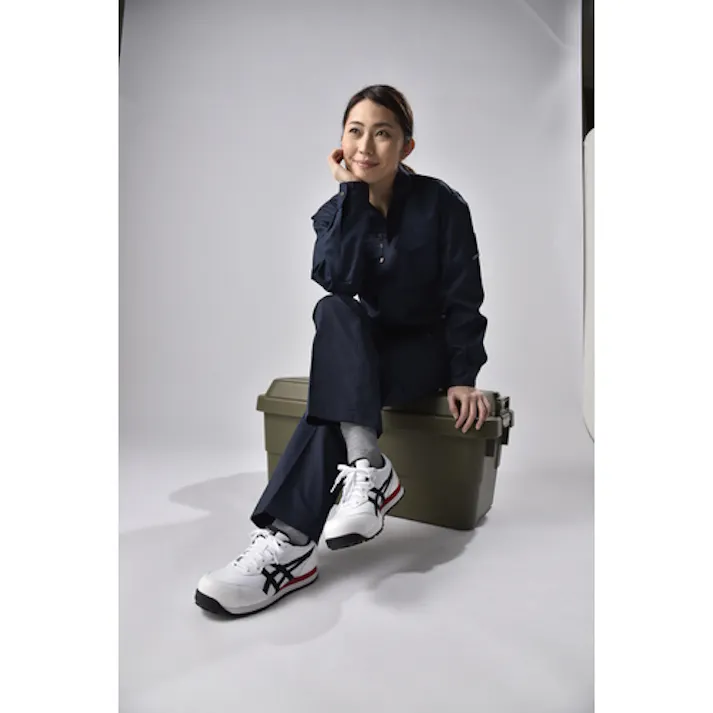 【CAINZ-DASH】アシックスジャパン ウィンジョブ CP201 ホワイト×ブラック 27.5cm FCP201.0190-27.5【別送品】