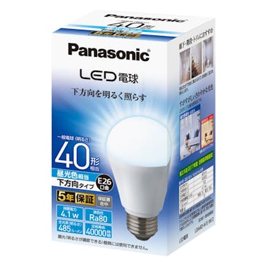 パナソニック LED電球 一般電球タイプ 4.1W(昼光色相当) LDA4DHEW2(販売終了)