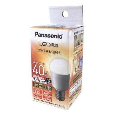 パナソニック LED電球 小形電球タイプ 下方向タイプ 4.3W(電球色相当) LDA4LHE17E(販売終了)