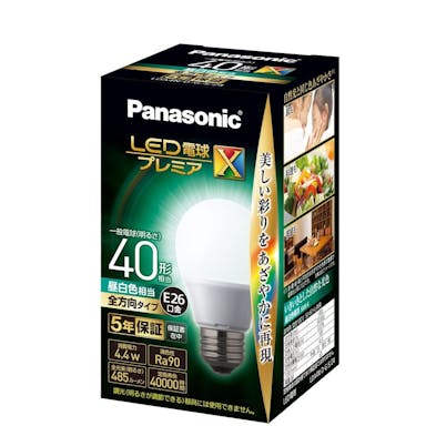 パナソニック LED電球 口金直径26mm プレミアX4.4W 昼白色相当 全方向タイプ40形相当 LDA4NDGSZ4