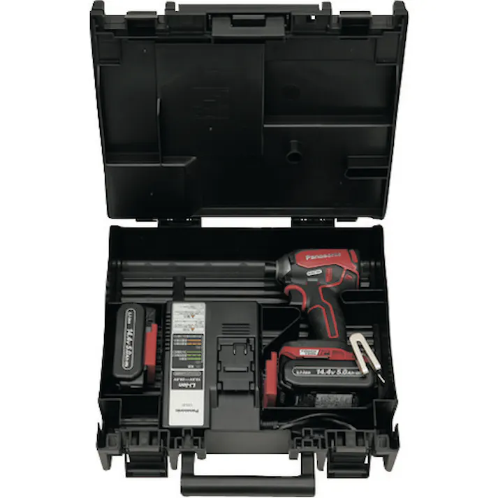 【CAINZ-DASH】パナソニックエレクトリックワークス社 デュアル インパクトドライバー 14.4V 5.0Ahセット 赤 EZ76A1LJ2F-R【別送品】