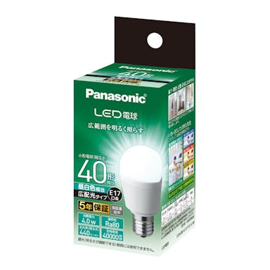 パナソニック LED電球 昼白色相当 広配色タイプ 40形相当 LDA4NGE17ESW(販売終了)