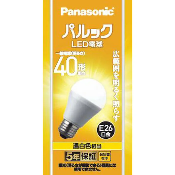 パルック LED電球 広配光 温白色相当 40形 LDA4WWGK4
