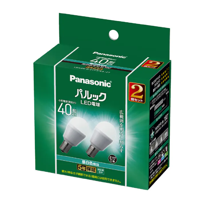 パルック LED電球 昼白色相当 40形 2個セット LDA4NGE17SK42T