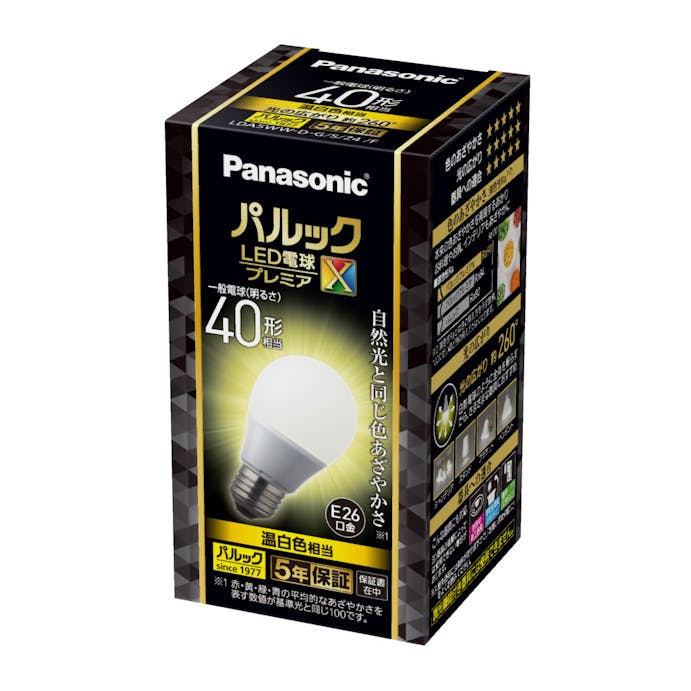 パナソニック パルック LED電球 プレミアX 温白色相当 40形 LDA5WWDGSZ4F
