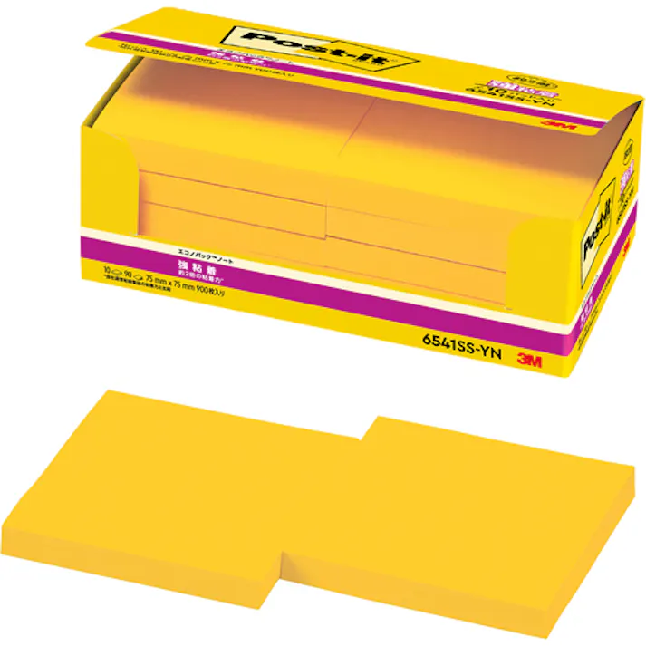 【CAINZ-DASH】スリーエム ジャパンオフィスマーケット販売本部 ポスト・イット 強粘着 75X75mm 90枚X10パッド イエロー 6541SS-YN【別送品】