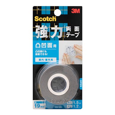 3M スコッチ 強力両面テープ 凸凹面用 KH19R 幅19mm×長さ1.5m