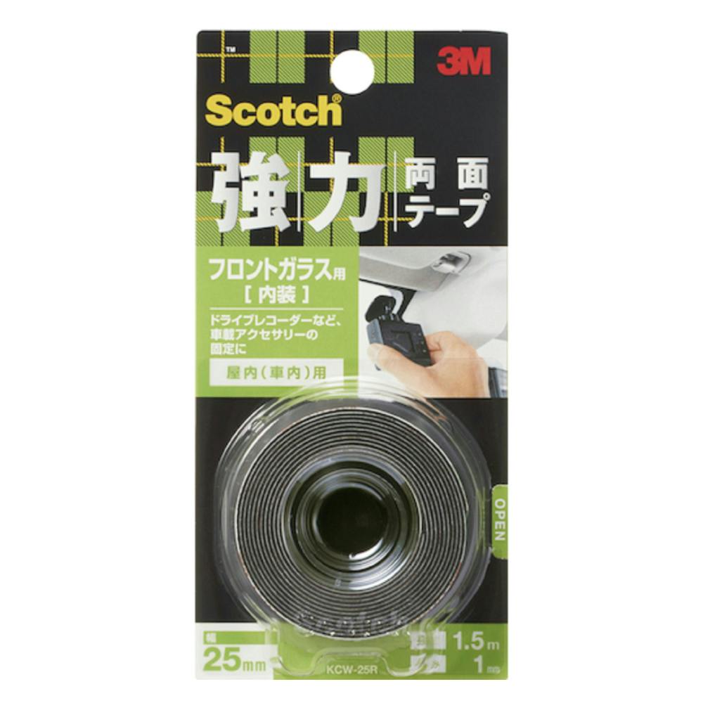 3M スコッチ 強力両面テープ フロントガラス用 内装 屋外(車内)用 KCW25R 幅25mm×長さ1.5m×厚み1mm 作業用両面テープ 3M スコッチ 強力両面テープ フロントガラス用 内装 屋外(車内)用 KCW25R 幅25mm×長さ1.5m×厚み1mm 作業用両面テープ