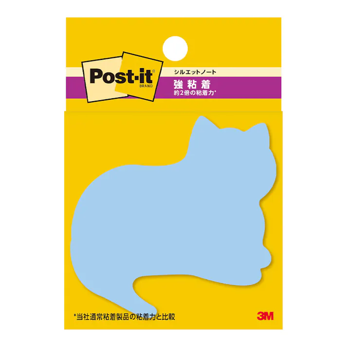 3M ポスト・イット 強粘着ふせん シルエットノート ねこ 多色 30枚 SSS-NEU